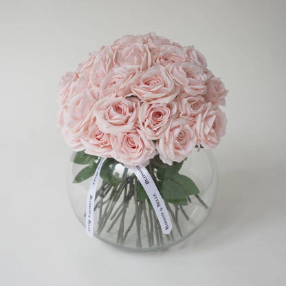 Artificial Ballet Pink Rose Bowl - Large