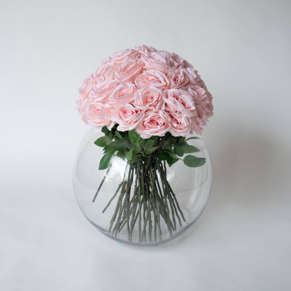 Artificial Ballet Pink Rose Bowl - XL