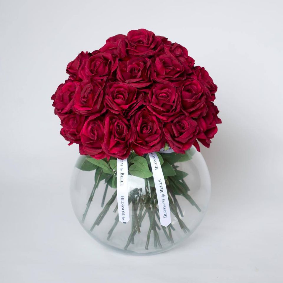 Large Red Rose Bowl