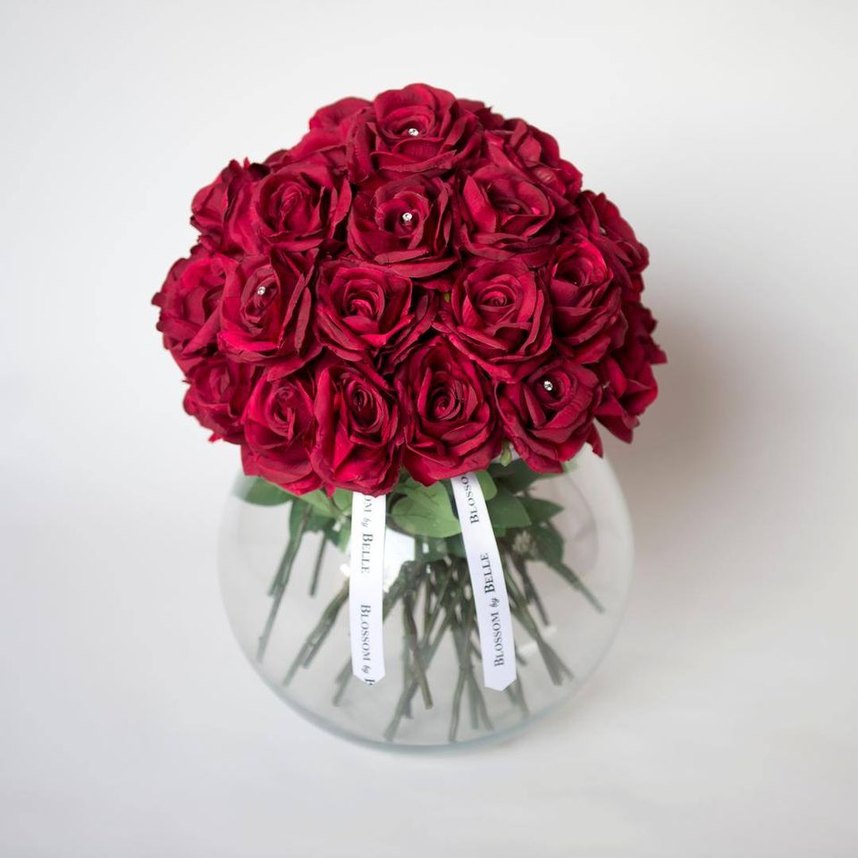 Large Red Rose Bowl