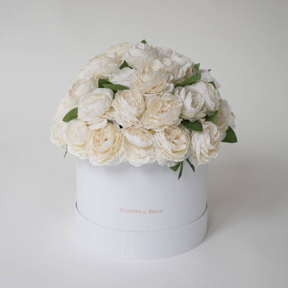 The Cream Peonies Hat Box